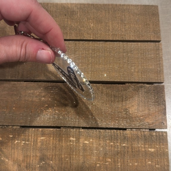 Butterfly Keychain with Black and White Design - Picture 2 of 2